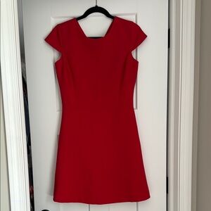 Elegant Red Cap Sleeve Dress
